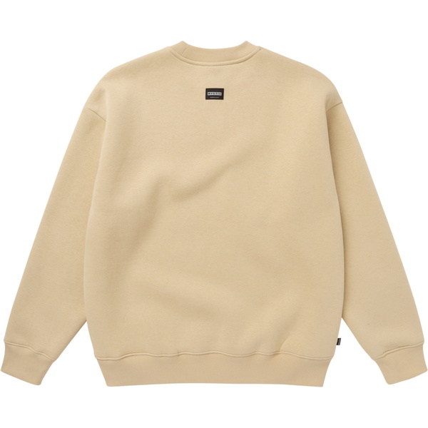 2025 Mystic Da Uomo Brand Crew Sweat 35104.250135 - Pale Khaki